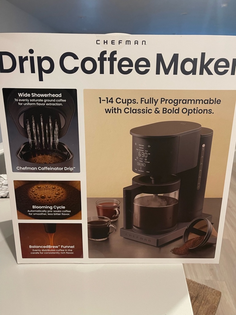 Chefman Black Drip Coffee Maker - 1-14 Cup Programmable